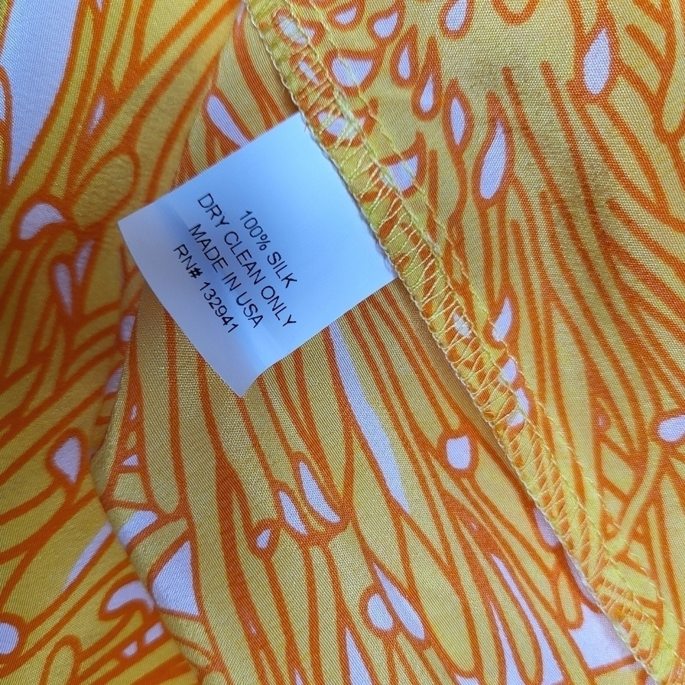 Amanda Uprichard dress yellow white floral tunic v neck knee length size M NWT - Picture 11 of 11